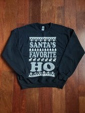 Gildan Heavy Blend Womens Holiday Sants's Favorite Ho Sweatshirt Size Medium