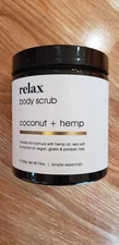 Home & Body Company Relax Body Scrub Coconut + Hemp, Vegan, gluten/ paraben free