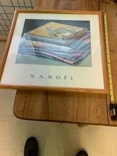 N. A. Noel 'Mouse On Vintage Book' Print Framed Under Glass