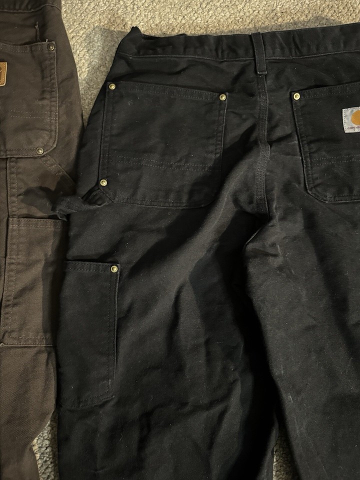 Carhartt Carpenter Pants Men’s Black + Brown 30x36 eBay