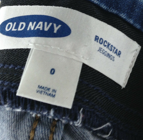 Old Navy Rockstar womens jegging jeans size 0 stretch distressed cut off skinny - Picture 5 of 6