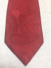 WEMBLEY MENS TIE SOLID RED WITH PAISLEY PATTERN 3.5 X 57