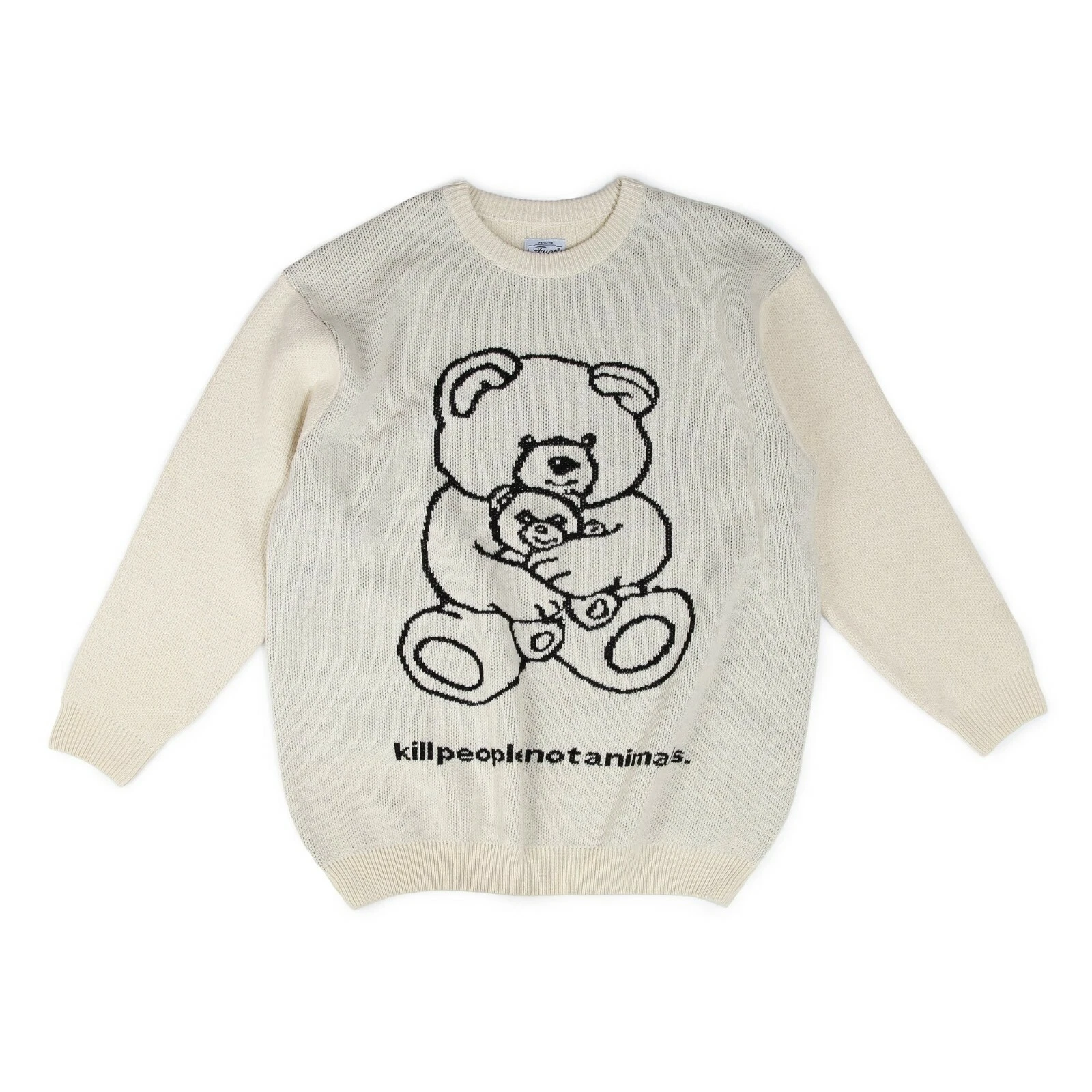 fuct ?? Pull crème laine tricot TEDDY BEAR KILL PEOPLE Pro Life Supreme SSDD