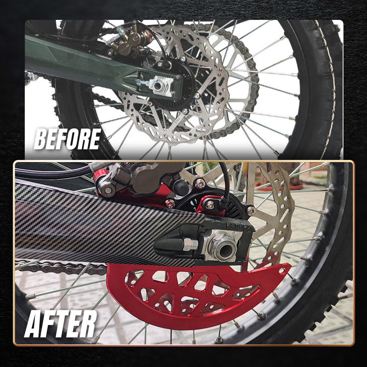 CNC RED Rear Brake Disc Guard Protector Cover ALUMINUM For Surron Ultra Bee  | eBay UK