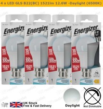 4 x LED GLS B22 BC Light Bulbs 12.6W = 100W Daylight 6500K by Energizer
