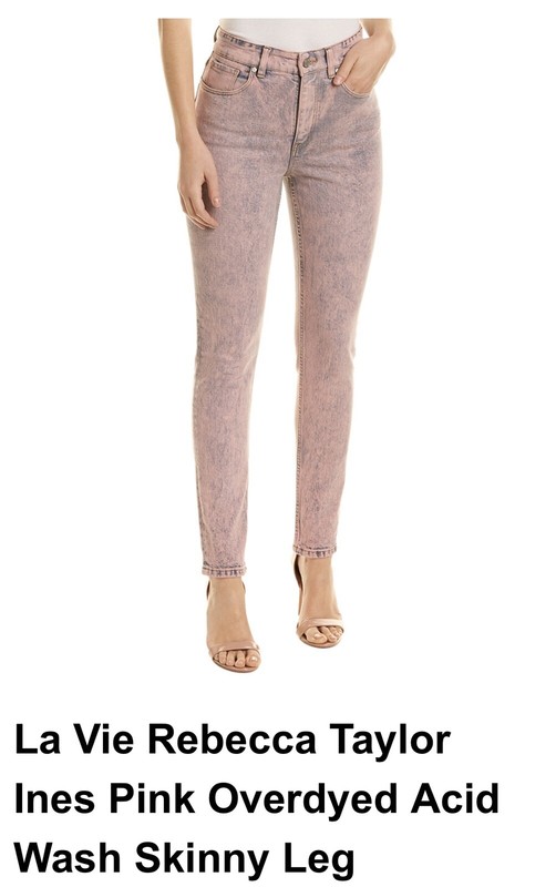 Rebecca Taylor La Vie Skinny Jeans Pink Acid Wash Size 27