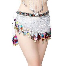 Hot Belly Dancing Hip Skirts Scarf Dance Wear Music Wrap Hip Scarf Gold Coins 1