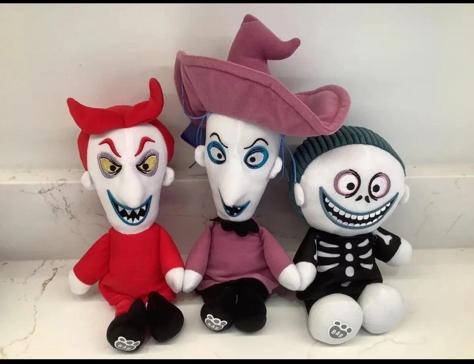 Build A Bear Disney Nightmare Before Christmas LOCK, SHOCK AND BARREL NWT