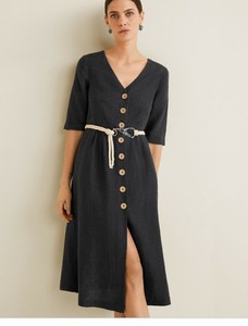 mango buttoned midi dress