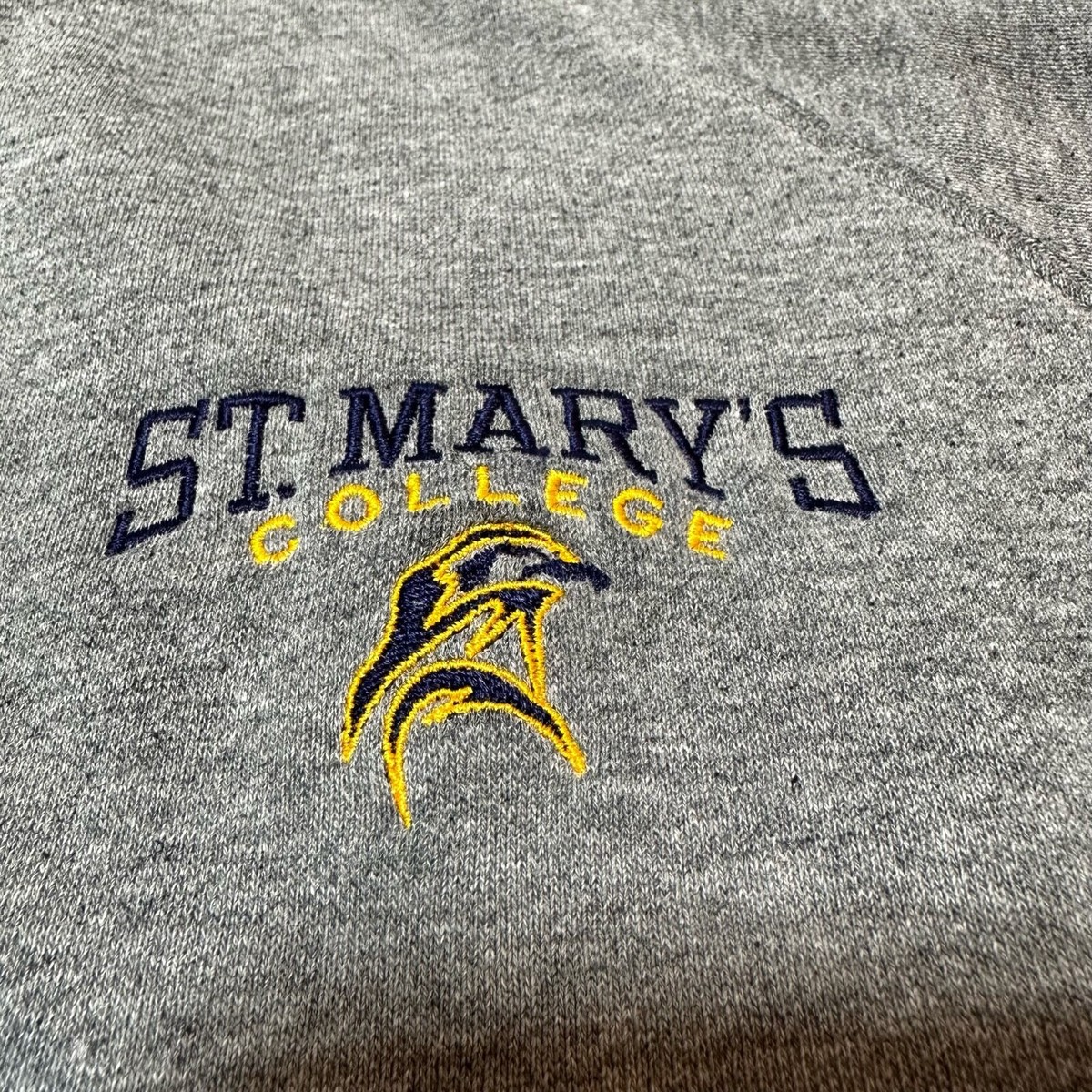 VTG St. Mary's College Track Jacket Men Medium Grey Fleece Lined