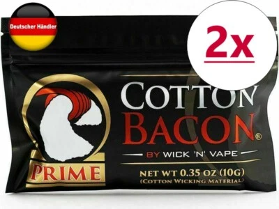 2 x Watte Bacon Prime Baumwollwatte Wick´n Vape E-Zigarette