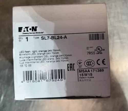 NOS EATON SL7-BL24-A LED BEACON STROBE LIGHT ORANGE AMBER SL7 24V 70MM