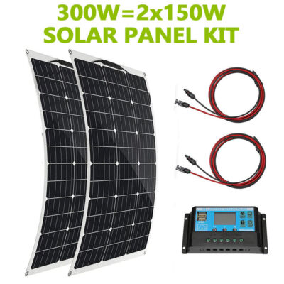 600W Solar Panel Kit Power Generator with 40A Controller Home RV Emergency Power