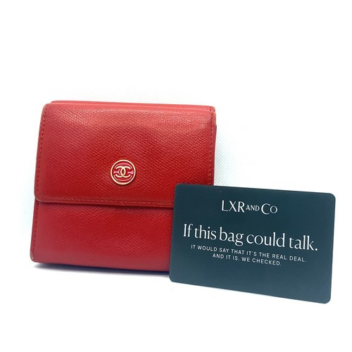 CHANEL Red Caviar Leather CC Logo Sevruga Caviar Wallet - Picture 2 of 12