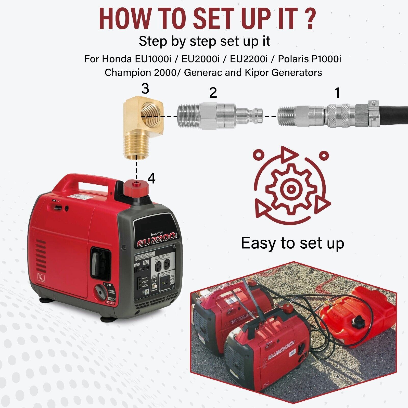 HND1.2CD for Bergs II Dual System Hose Cap for Honda Polaris Champion EU1000i