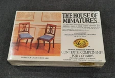 THE HOUSE OF MINIATURES # 40044 LYRE BACK CHAIRS CIRCA 1800 FACTORY 1977