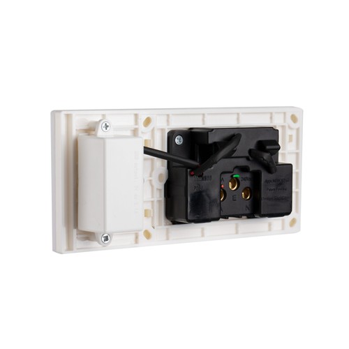 Transco Glass double GPO with built-in LED push button switch with USB P2G/USB - Picture 6 of 8