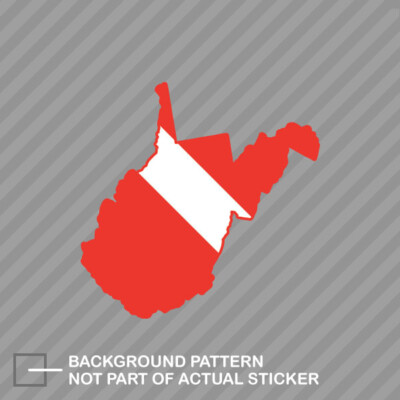 West Virginia State Shaped Diver Down Flag Sticker Decal Vinyl scuba flag dive
