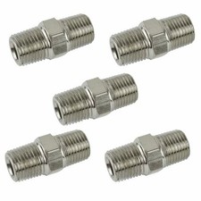 5pk 1/8" BSP Male to Male Air Line Hose Compressor Fitting / Connectors / Union