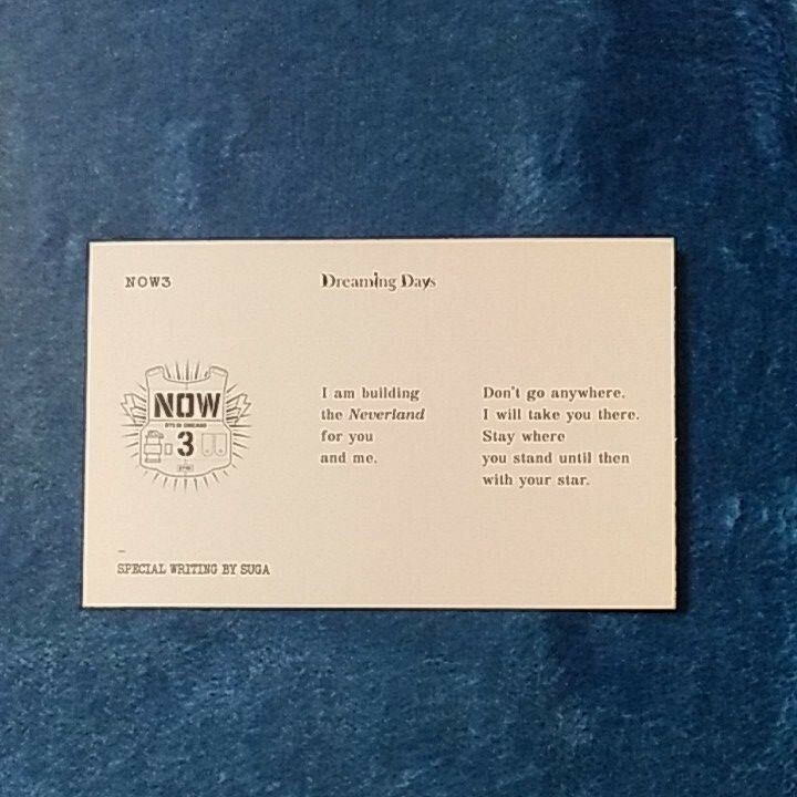 BTS Now 3 Chicago Dreaming Limited Official Photo Card J-hope Suga