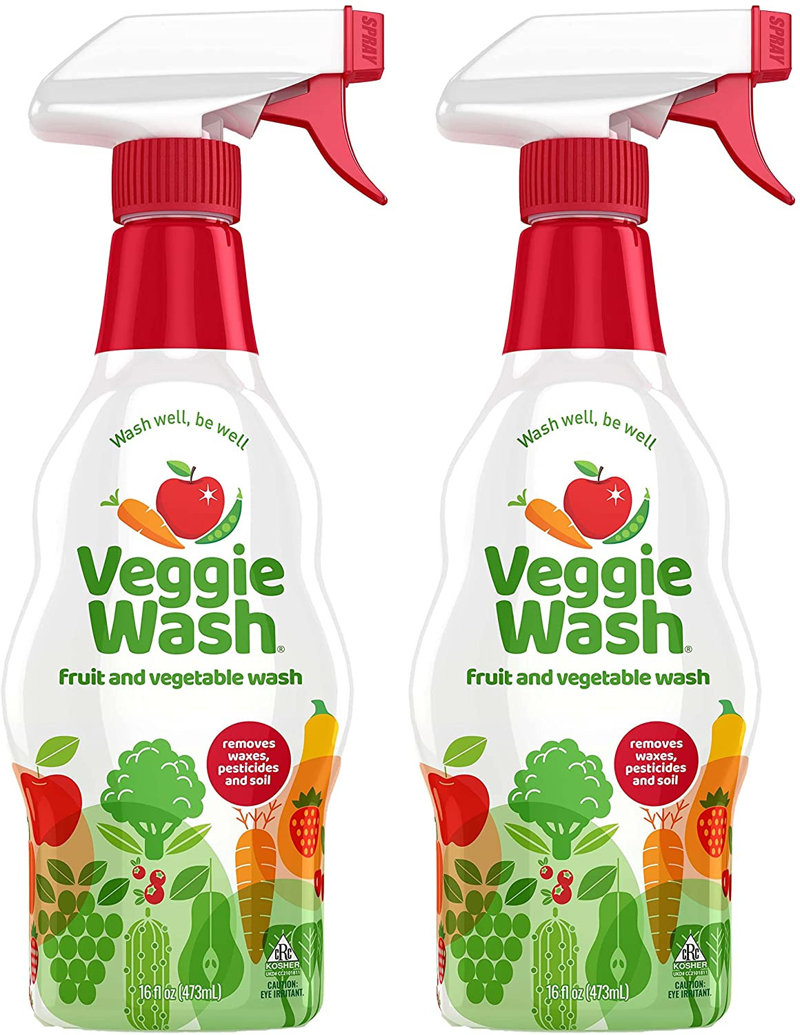 Fruit & Vegetable Wash, Produce Wash and Cleaner, 2-Pack Spray, 32 Fluid Ounce