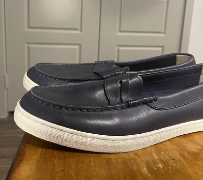 Cole Haan Men's Navy Blue Nantucket Slip-On Penny Loafers