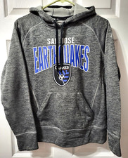 ADIDAS San Jose Earthquakes Pullover Hoodie Youth Size 8-10 Small Gray Blue