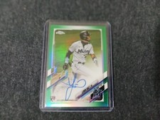 2021 Topps Chrome Lewin Diaz Green Rookie Autograph 36/99