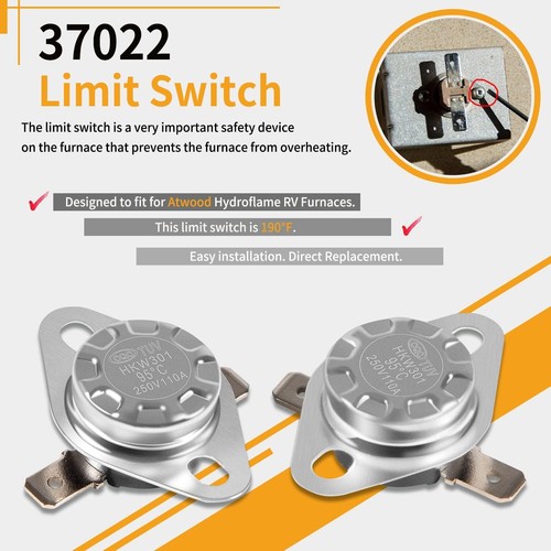 2pcs Limit Switch 37022 for Atwood Hydroflame RV Furnaces 85-III 85-IV 1522 2334 - Picture 2 of 7