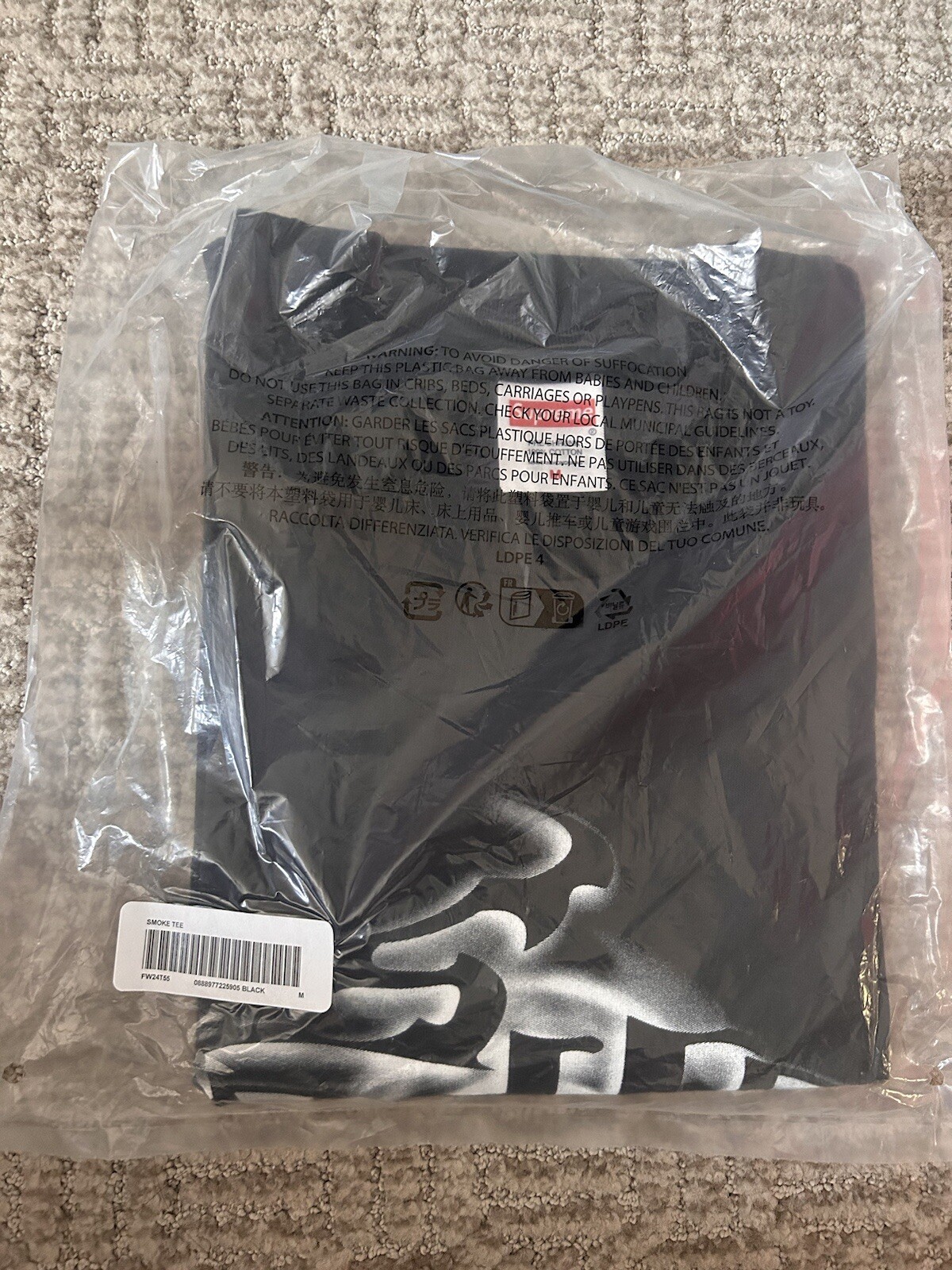 Supreme Smoke Tee (FW24) Black Medium