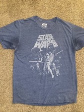 Vintage Star Wars: A New Hope Original Poster Blue T-Shirt, Men's Large