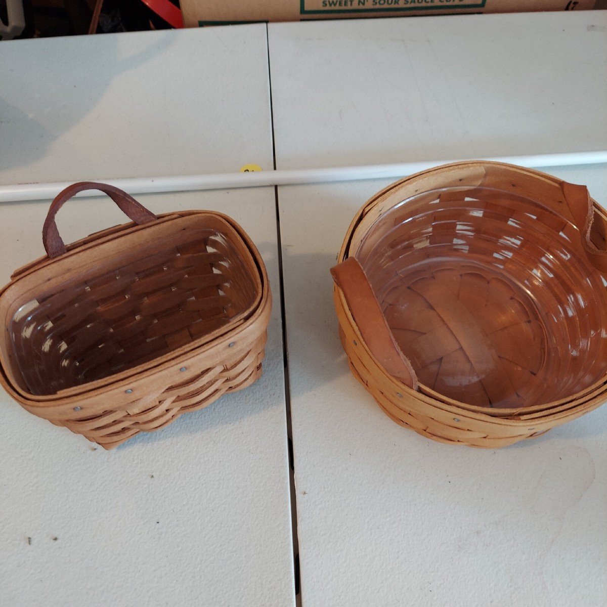 Longaberger Set Of 2 Baskets With Protectors | eBay