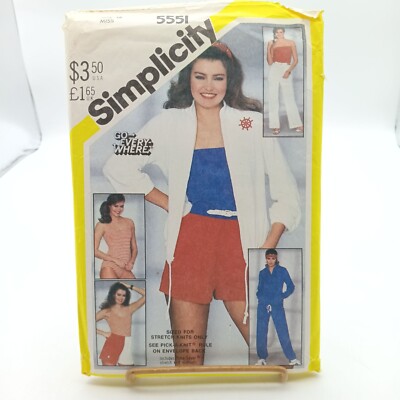vintage an・an no.8 Simplicity 5551 Vintage Sewing Pattern Misses 80s Stretch Knit