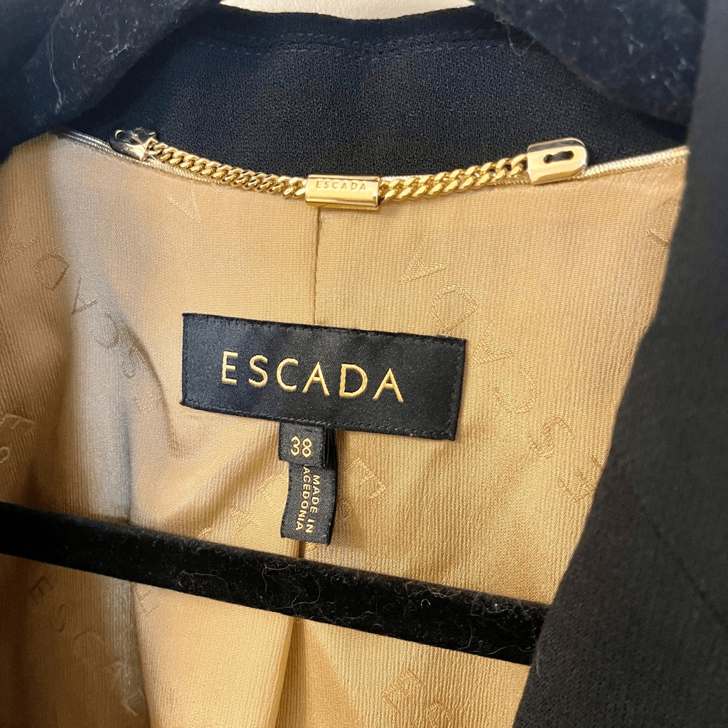 Escada Virgin Wool Black Lining Button Jacket Bla… - image 2