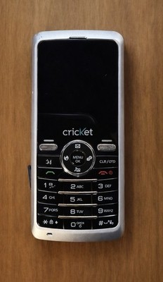 Cricket Wireless Cell Phone Vintage Bar Phone Black Silver Pre-Owned