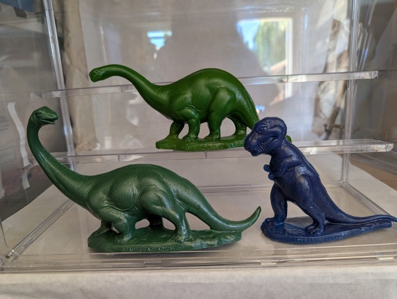 VINTAGE Mold A Rama TRio of Dinosaurs Apatosaur Tyranosaurus Brontosaurus