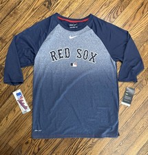 Nike Boston Red Sox Navy Authentic Collection 3/4-Sleeve Raglan Shirt Mens Large