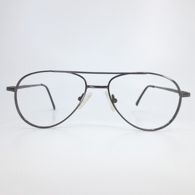 Gunmetal Aviator Eyeglasses VR522 Double Bridge Metal Frames 52-15-140