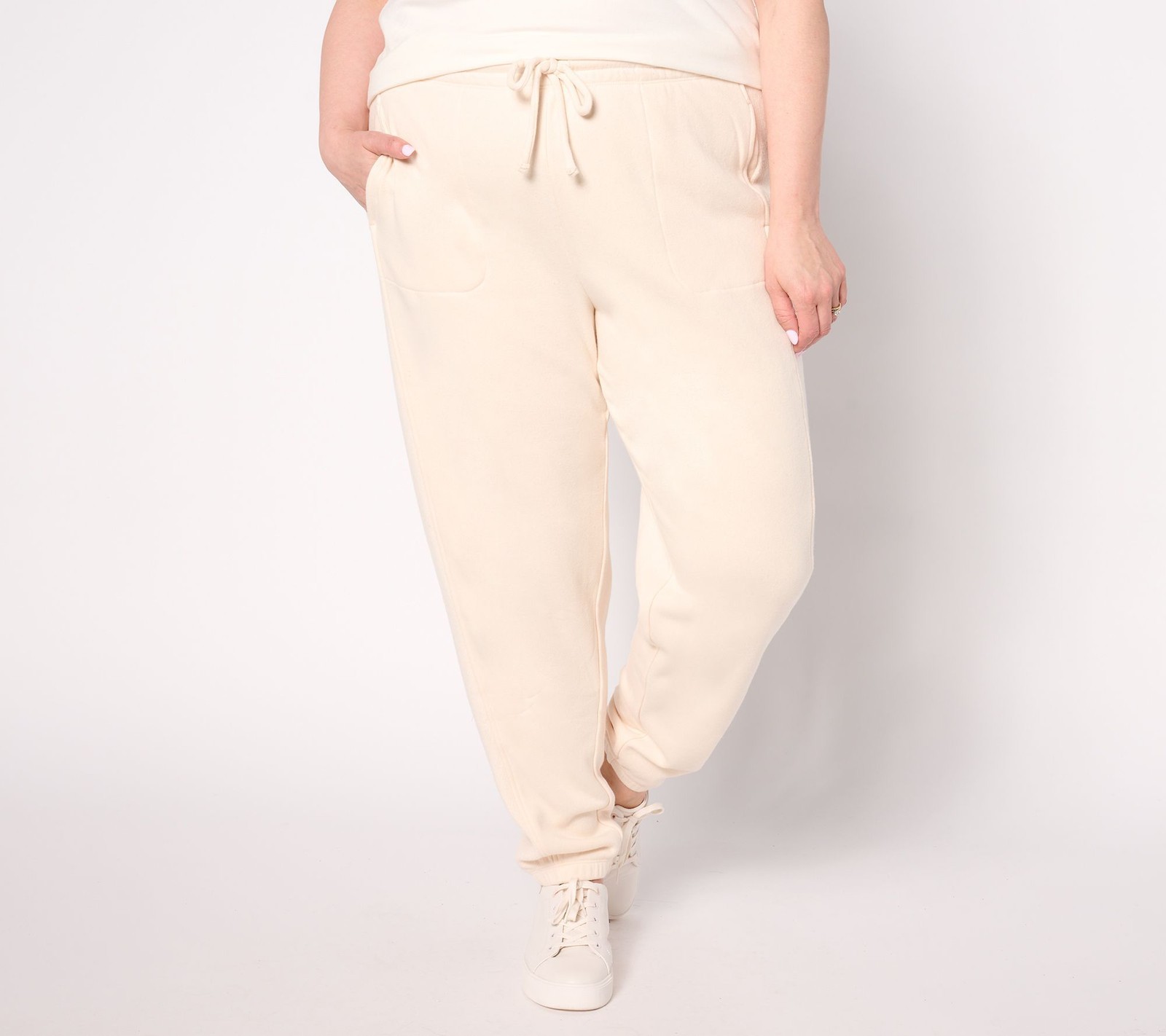 Anybody Women's Sleepwear Sz M Regular Brushed French Terry White A665644