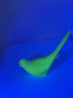 VTG Fenton Lime Sherbet Custard Satin Uranium Glass Bird of Happiness Glows UV