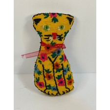 Handmade Yellow Floral Cat Stuffed Animal Toy...