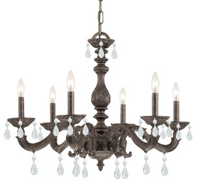 Crystorama Lighting Group 5036-CL-MWP Paris Market 6 Light 28''W - Bronze
