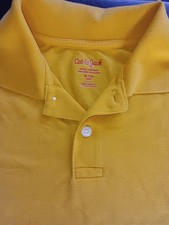 Cat  Jack Boys Yellow Polo Shirt School Uniform Collared Pullover XL 16 Husky