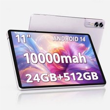 Tablette Tactile 11 Pouces Android 14 24Go RAM 512Go IPS 2560x1440 10000mAh