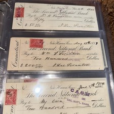 Second National Bank of New Haven Conn Used Check 1900