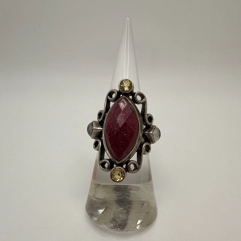 💎 NB Nicky Butler Ruby & Multi-Gemstone Ring Sz 7 – 925 Sterling Silver 🌈✨  - Image 2 of 4
