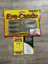 Fishing Lure Set. Tungsten Toad. Tungsten Flat-fry Jig. Eye Candy Grub 3” 5 Pack