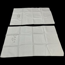 White Pillow Case Set White Floral Embroidere...