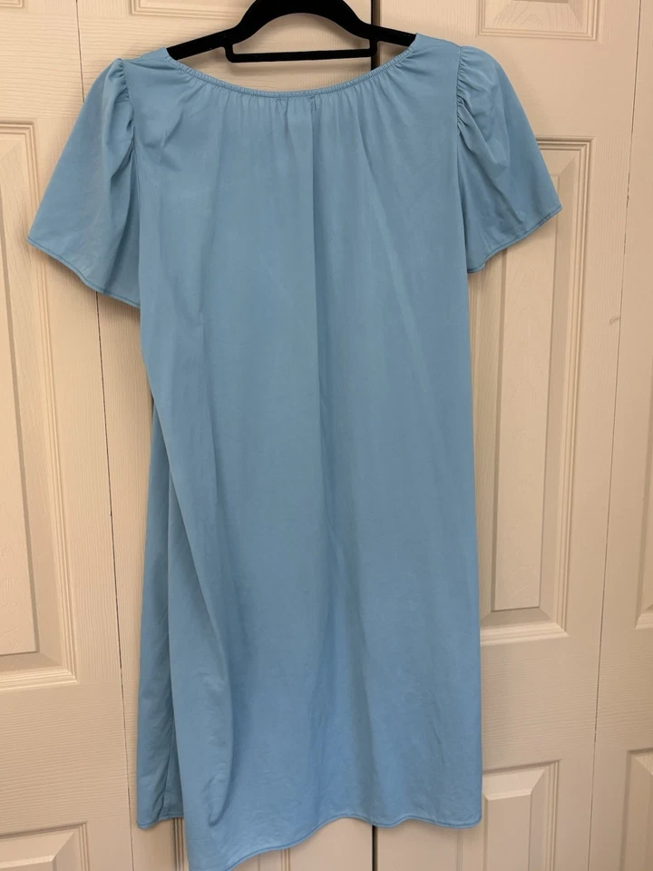 Vestido de Noche ADONNA Vintage Años 90 Bordado Nylon Manga Corta Mujer’s Pequeño Foto 2 de 3