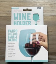NEW-Silicone Green Wine Glass Holder for Bath Shower, No Adhesive Needed